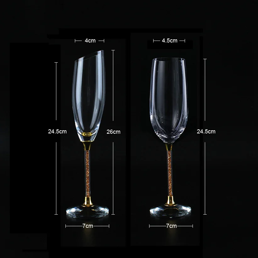 Косые Свадебные бокалы es персонализированные для шампанского золотые
