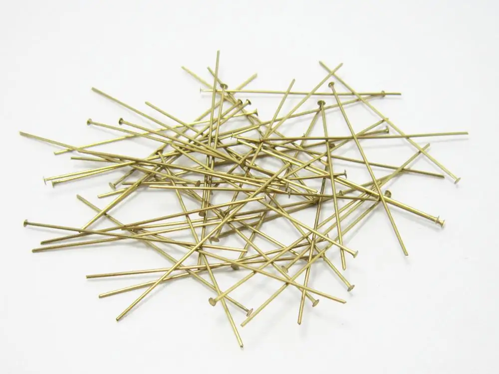 300 шт. латунные булавки для бусин 50x0 7 мм