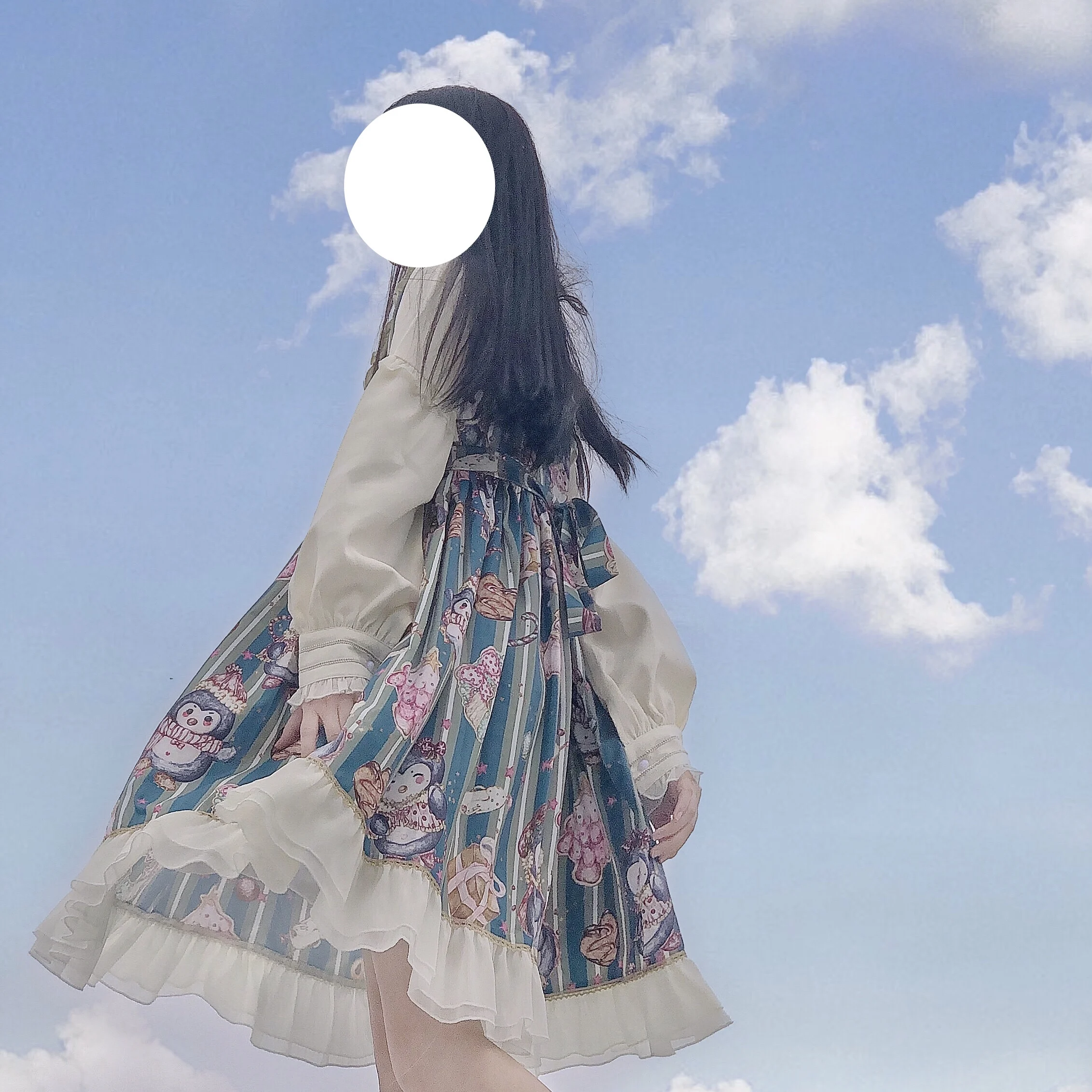 

Christmas Lolita Dress Female OP Sweet Dresses Teen Girls Adorable Animal Printing Vestidos Princess Role Play Clothes for Women