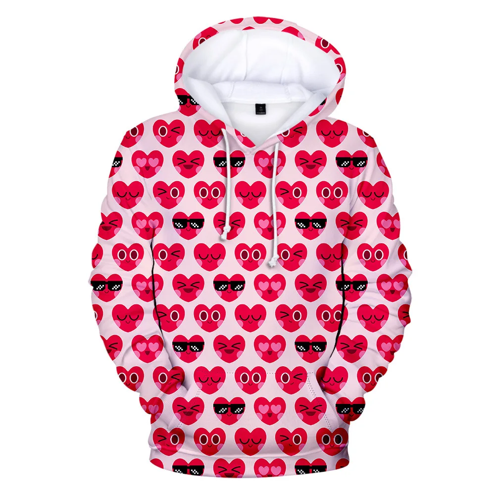 Горячая Распродажа Святого Валентина дневные толстовки рисунок в виде сердца