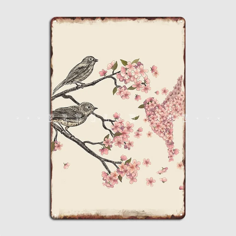 

Blossom Bird Metal Sign Printing Cinema Garage Plaques Club Bar Tin Sign Poster