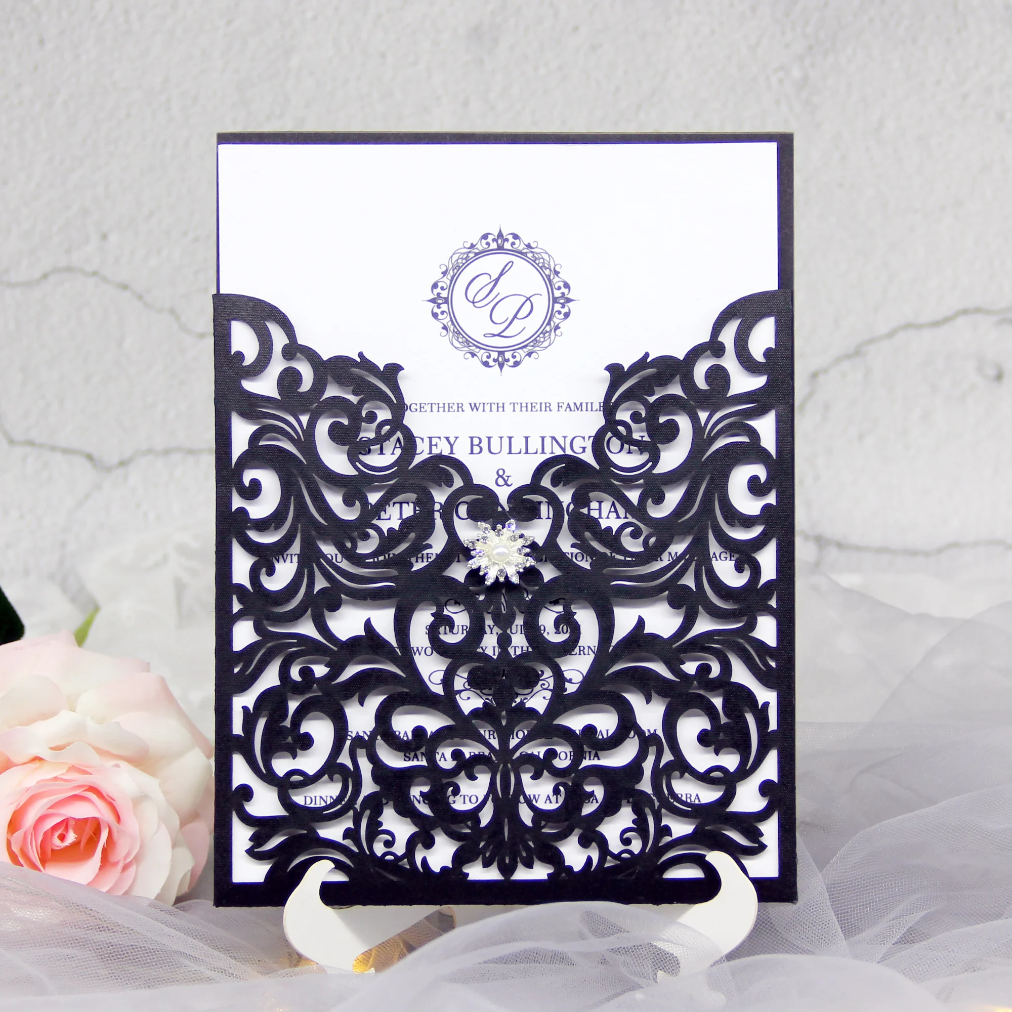 20 шт. лазерная резка свадебные пригласительные открытки блестящая бумага со