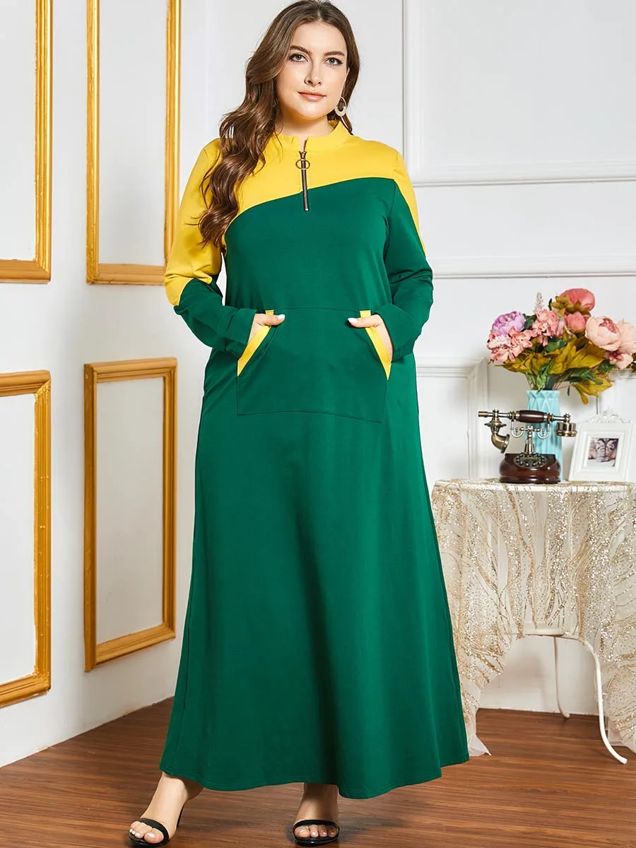 Исламская одежда на молнии спортивный костюм длинное платье для женщин