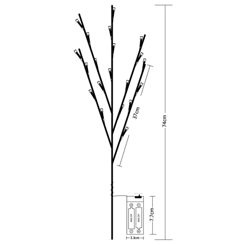 Светодиодные ветки украшение на рождественскую елку 2020 рождественсветильник