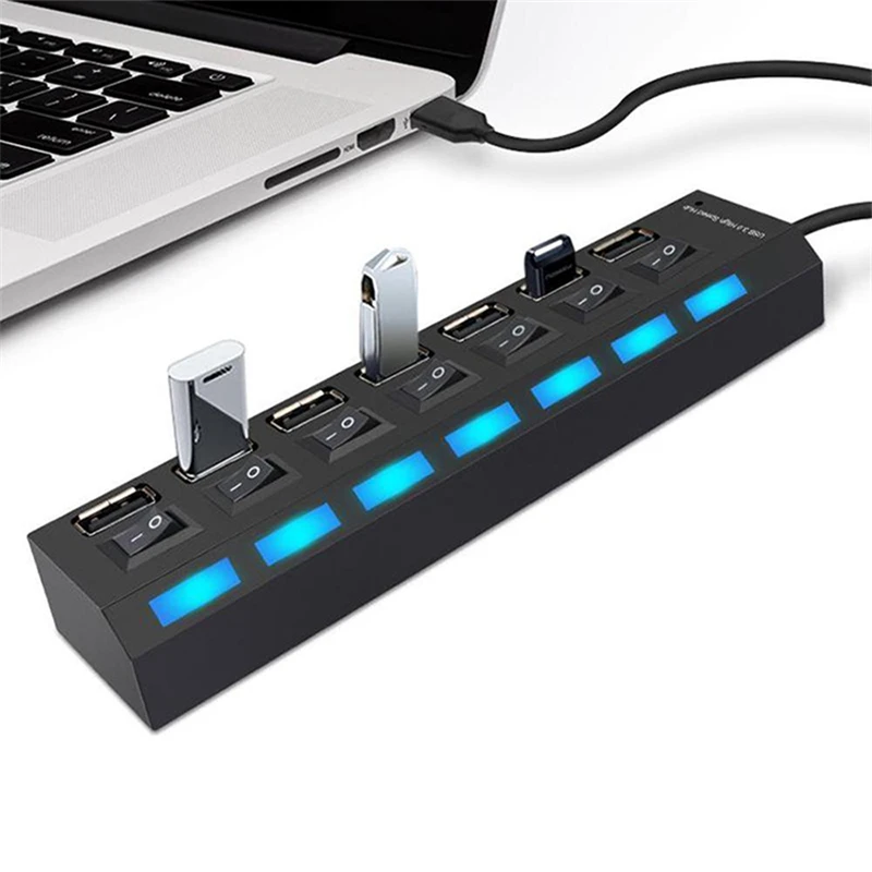 

ILEPO USB2.0 док-станция USB разветвитель 4/7 Порты и разъёмы расширитель несколько Порты и разъёмы s 3 место обитания Применение Мощность адаптер USB ...
