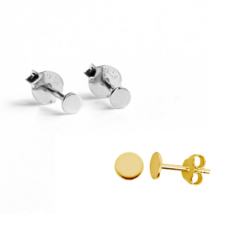 925 пробы серебряные серьги для женщин золотые маленькие костяные девушек пирсинг