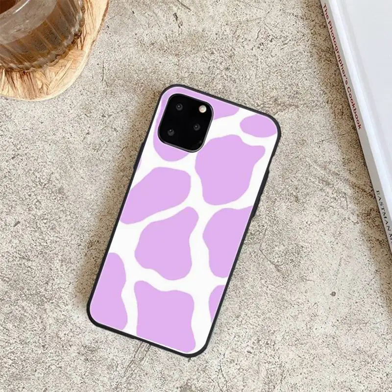 

Cow Print Black Soft Phone Case For Iphone 6 6s 7 8 Plus XR X XS XSmax 11 12 Pro Mini Max