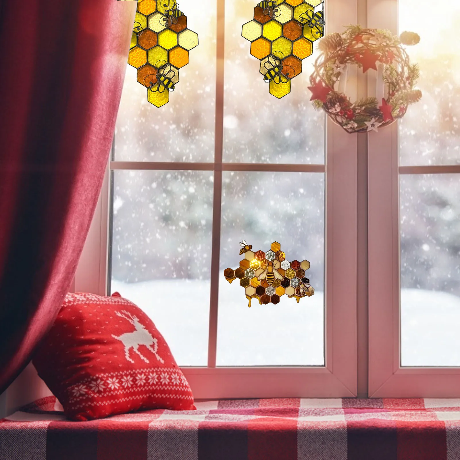 

Queen & Bee Protect Honey Suncatcher Honey Bee Mosaic Handmade Home Decoration Wall Art Home Decor Decoration Dropshipping