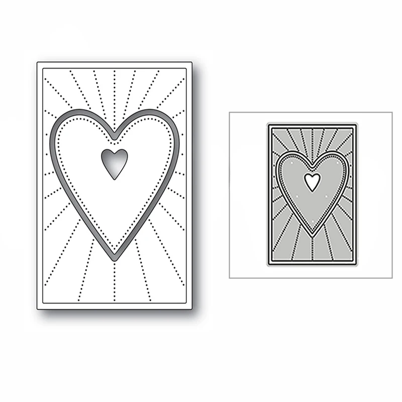 

New Heart Line Rectangle Frame 2020 Metal Cutting Dies for DIY Scrapbooking and Card Making Decorative Embossing Craft No Stamps