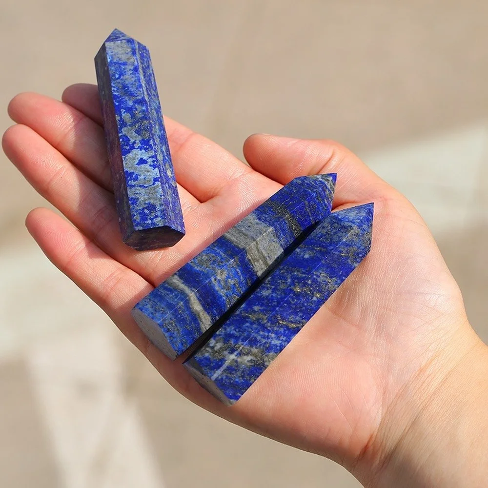 Природный камень лазурит Камень с украшением в виде кристаллов передачи палочка