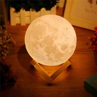 rechargeable led night light 3d print moon lamp tap touch 2 color 3d bedroom light night lamp decorationr lighting birthday gift