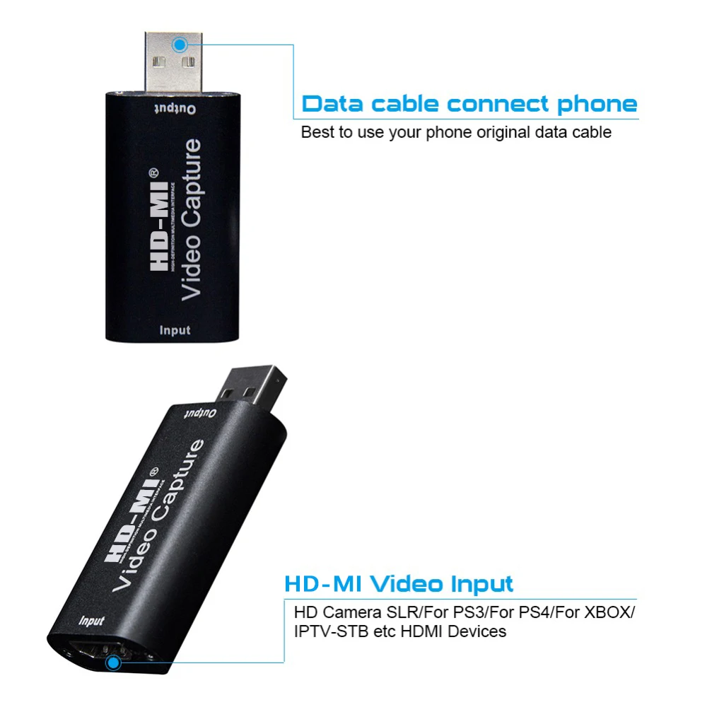 KuWFi Карта видеозахвата 1080p USB 2 0 HD MI видео рекордер 30fps портативный и компактный