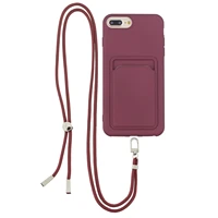 luxury silicone case with chain necklace for iphone back cover with neck lanyard for models 12 11 pro max 7 8 plus xs xr
