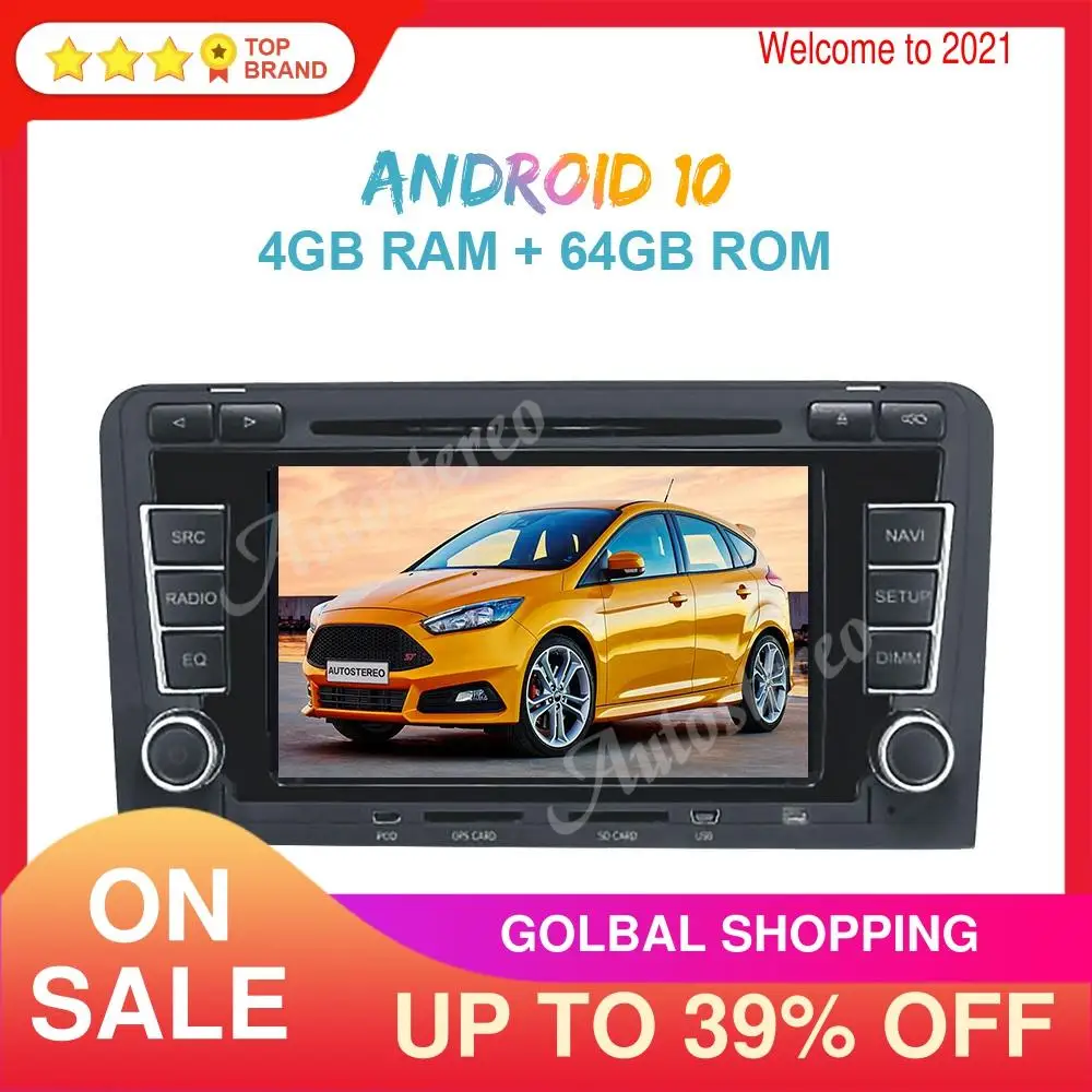 Android 10 PX5/PX6 автомобильный Радио dvd плеер GPS навигация для Audi A3 2003 2013 авто стерео