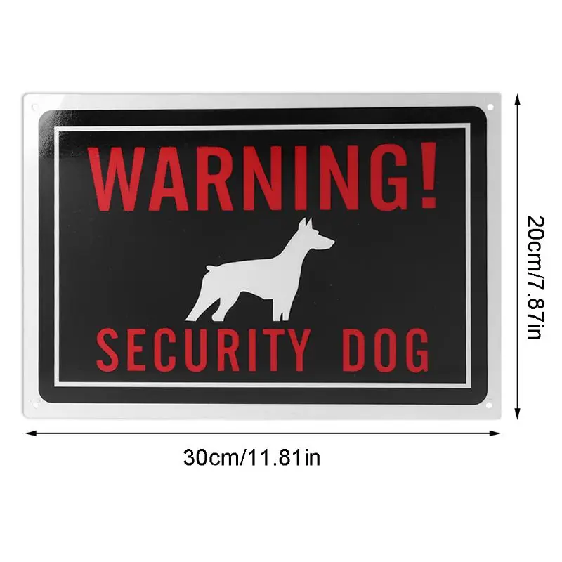 

1Pc Indoor Outdoor Use 11.8x7.8 Inch Aluminum Warning Security Dog Sign for Fence Gates Wall Guard Dog Signs