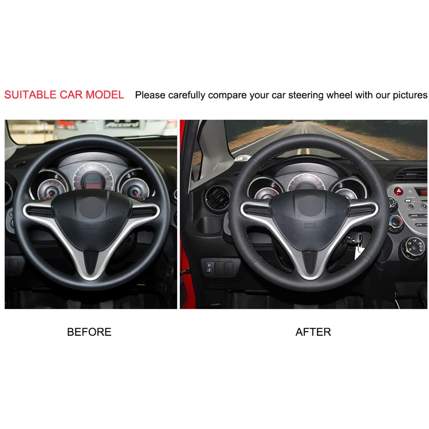 MEWANT черная искусственная кожа фотосессия для Honda Fit 2009 2013 City Jazz 2010 2014|Чехлы на руль|