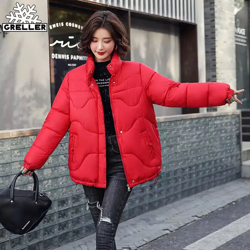 Winter Jacket Women Stand Collar Female Parkas Thicken Outerwear Solid Winter Coat Short Cotton Padded Women Clothing s1318