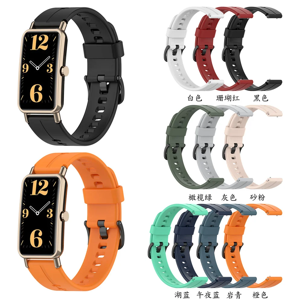 Браслет для Huawei Watch Fit Mini силиконовый 16 мм ремешок Talk Band B3 B6 спортивный сменный Correa