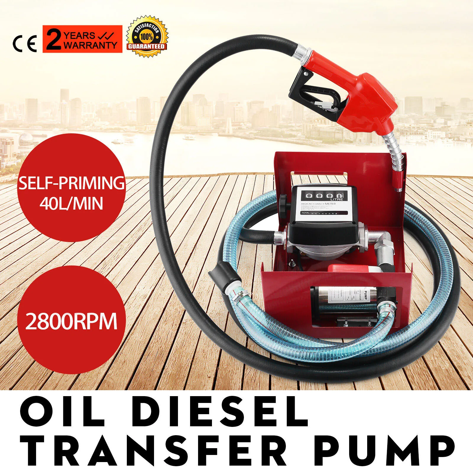 

40L/MIN Electric Self-Priming Diesel Transfer Pump Oil Pump 2800rpm Motor Oil