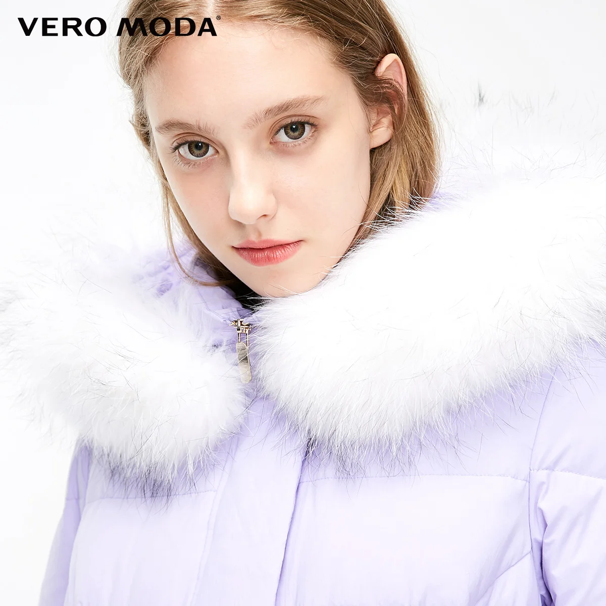 Vero Moda женский Съемный Енот с капюшоном длинный пуховик | 318412541