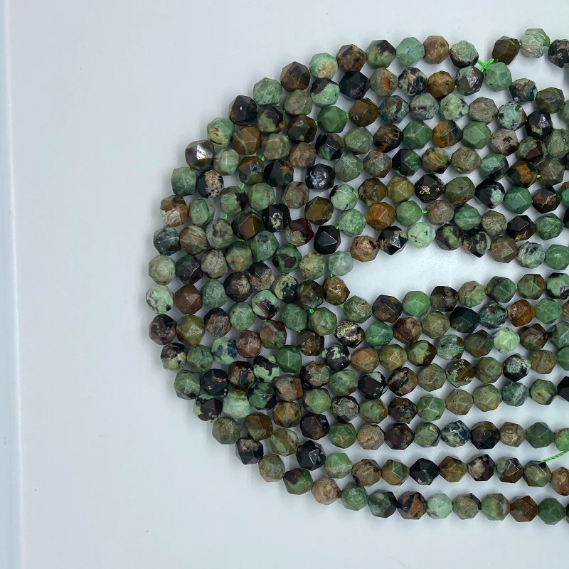 

6-10mm High Quality Mixed Color Natural Green Opal Gem Sun Stone Bracelet Jewelry Making DIY Loose Bead Cut Shape Gemstone