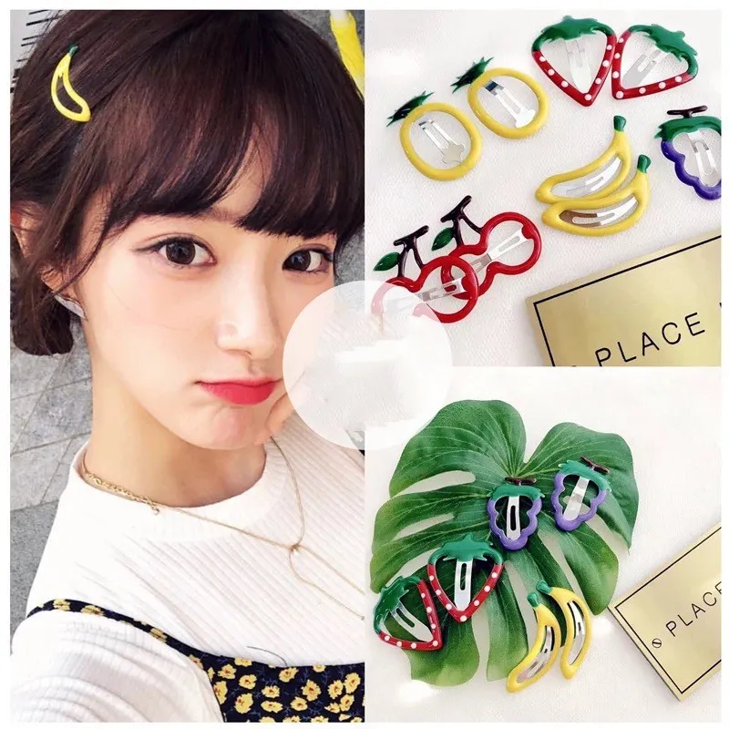 

Girl Heart Lovely Fruit Color Oil Hair Clip Children Korea Banana Cherry Accessories