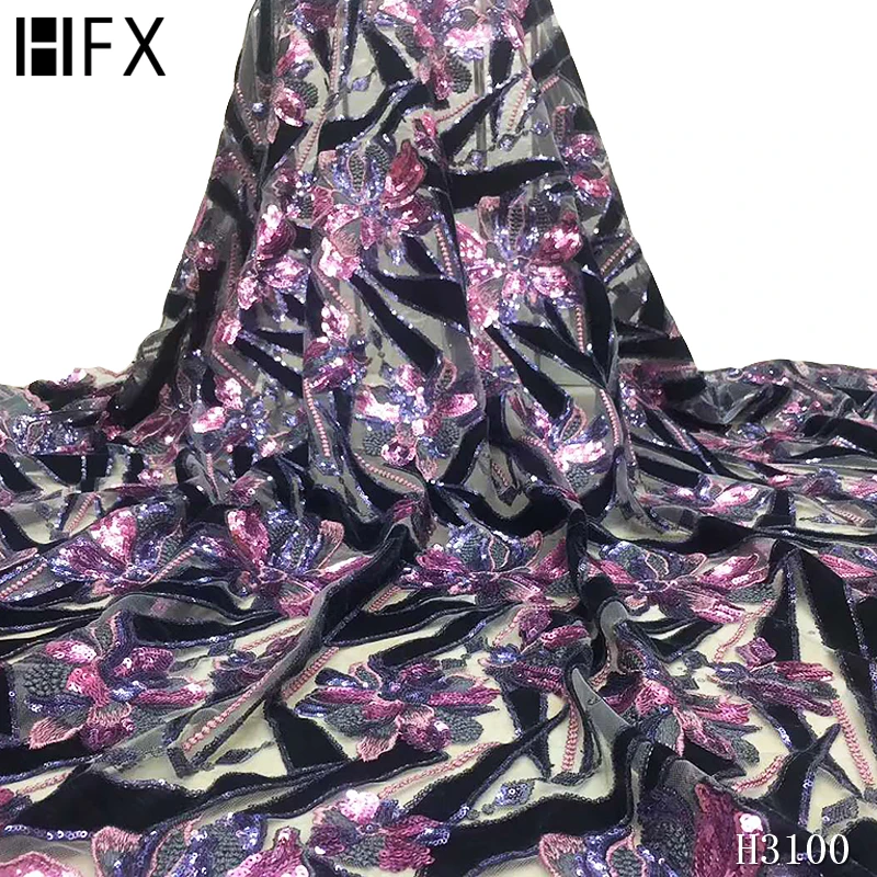 HFX Новая африканская кружевная ткань 2020 Высококачественная нигерийская