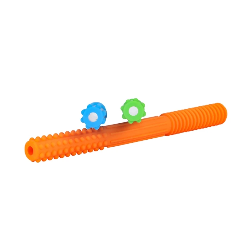 

Kids Silicone Hollow Tube Teether Toy BPA Free Baby Teething Sensory Chew Molar Stick Infants Soother Nursing Gifts
