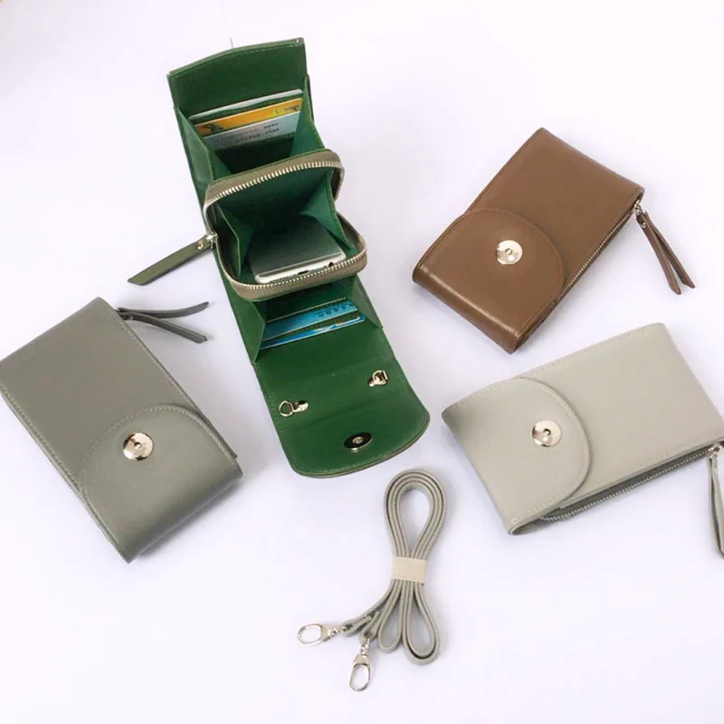 Мини-сумка для телефона чехол Женский однотонный клатч из искусственной кожи