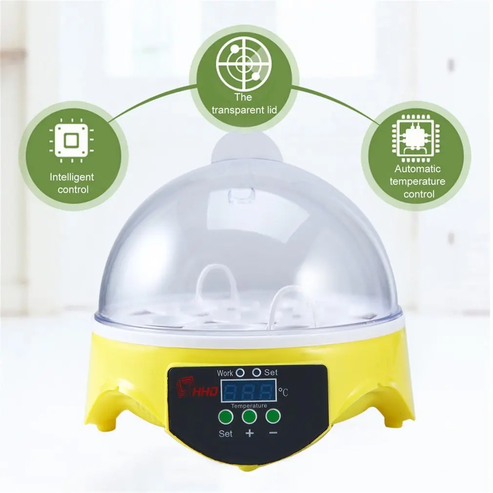 Инкубатор для 7 яиц пластиковый цифровой автоматический инкубатор с контролем