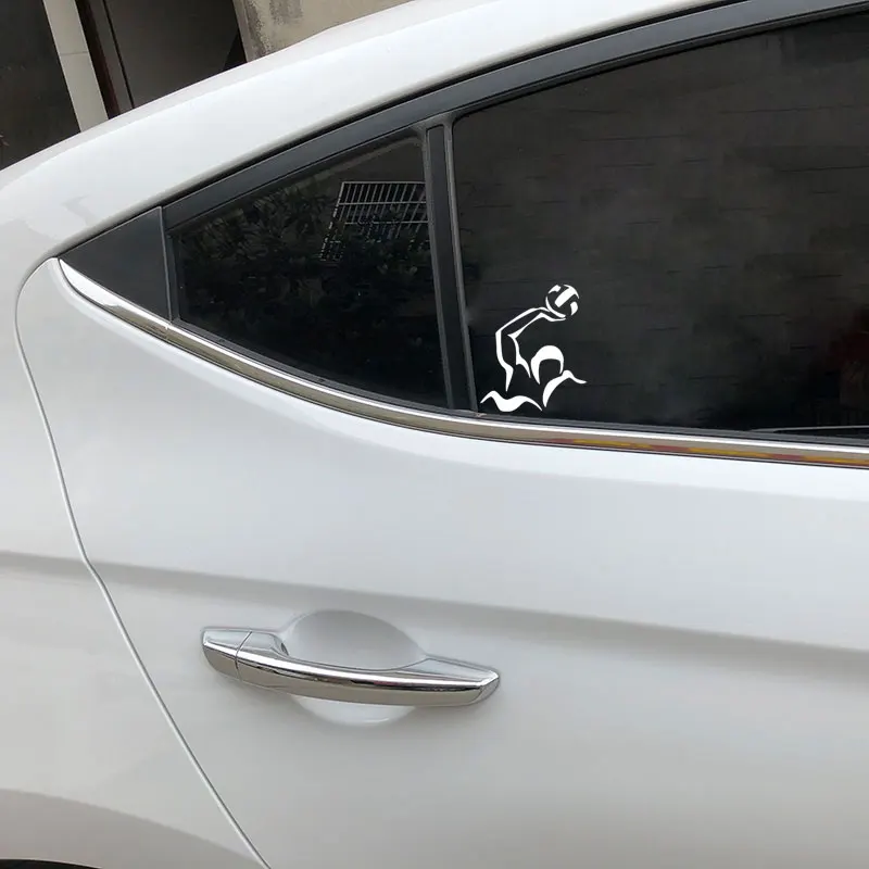 YJZT 13.5CM*15.8CM WATER POLO Sport Creative Decoration Car Sticker Body Of Vinyl Decal Black/Silver C31-0251 | Автомобили и
