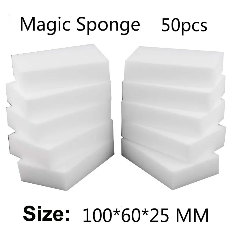 Блоки губки меламиновые для чистки ластика, 10*6*2,5 см, 50 шт./10*6 * Нано-магия, губка-ластик см