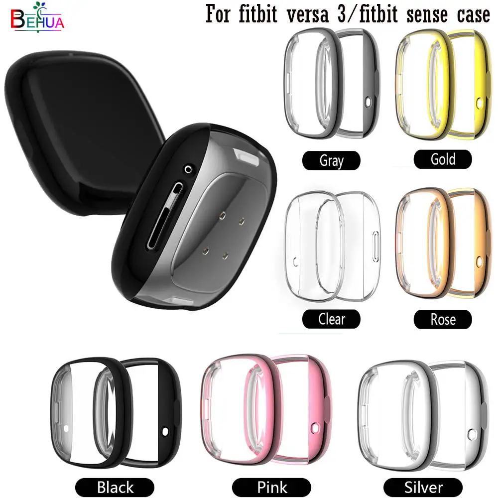 BEHUA мягкий чехол из ТПУ Для Fitbit versa 3/Sense водонепроницаемый для часов защитный
