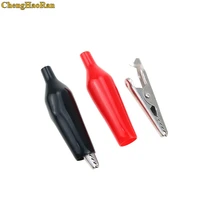 chenghaoran 1pcs black red with plastic boot 28mm metal alligator clip g98 crocodile electrical clamp for testing probe meter