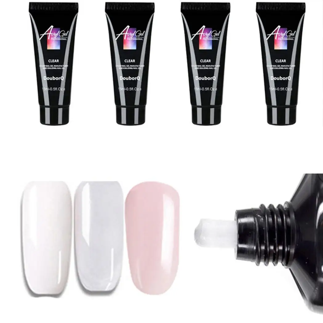 Строитель гель поли для ногтей быстросохнущая фототерапия 15 мл Расширение белый