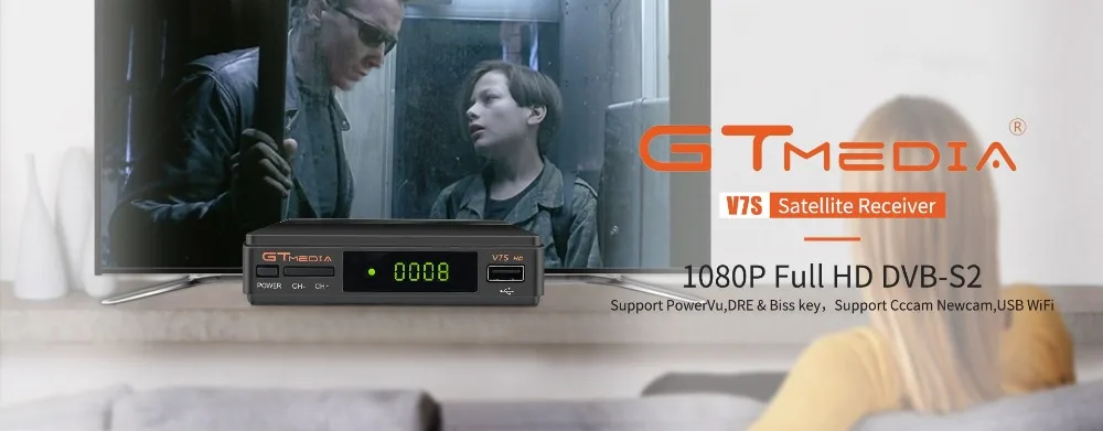 GTMedia V8 Nova DVB-S2 спутниковый ресивер 1 год Европа сервер обновление V8 супер H.265 HD встроенный wifi HD Испания Freesat рецептор