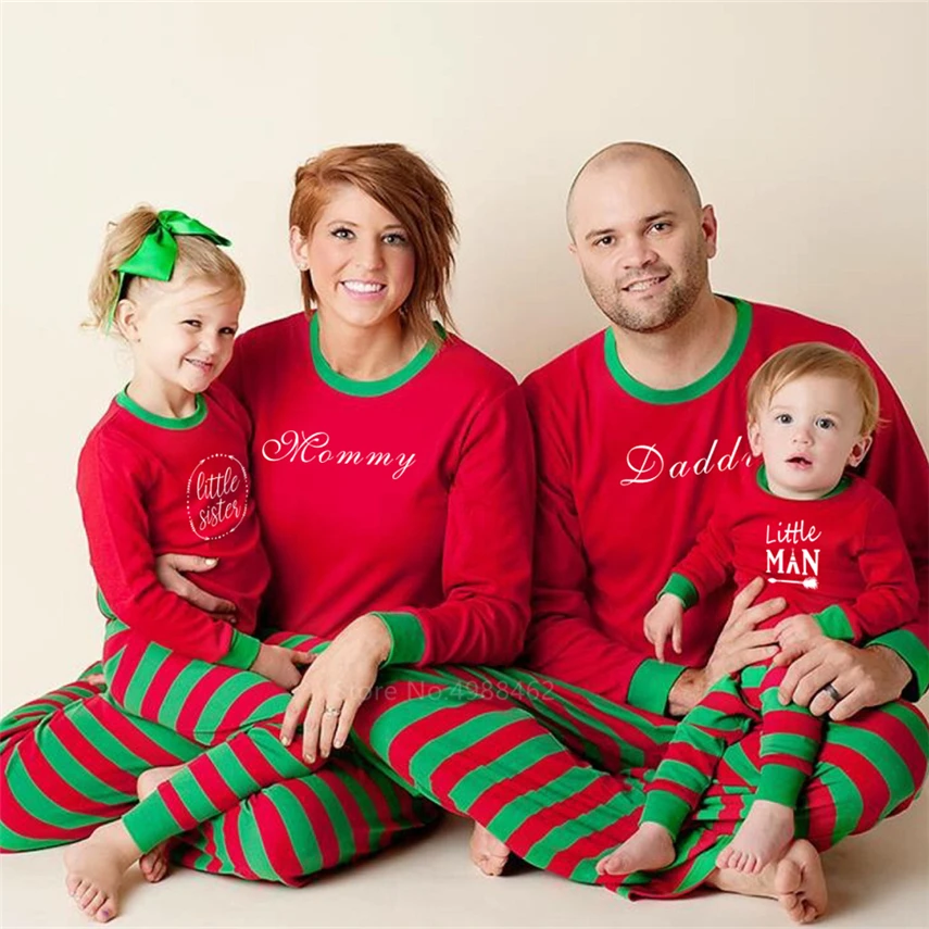 Рождественские пижамы для маленьких девочек и мальчиков семейный образ