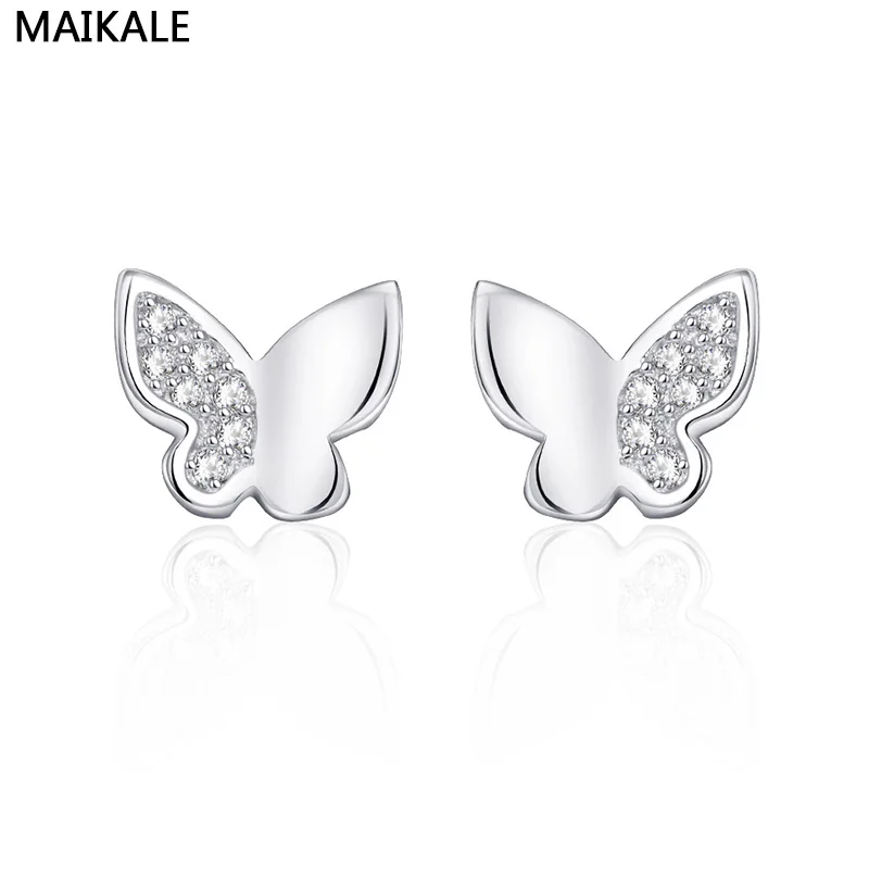 Женские корейские серьги MAIKALE бабочки/сердца/треугольника золотого цвета с