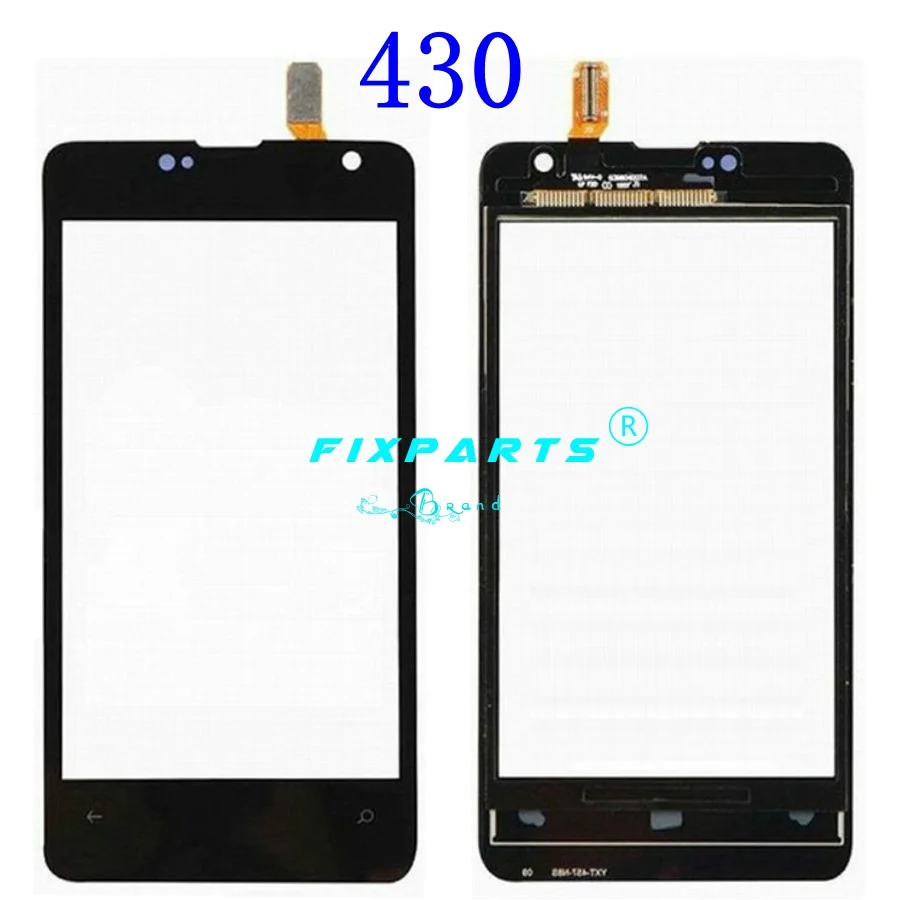(430) Black Сенсорный ЖК-экран для Nokia Lumia 520 N520 430 435 530 532 Сенсорная панель Сенсорный экран дигитайзер Внешний стеклянный объектив черный - Цвет: (430) Black