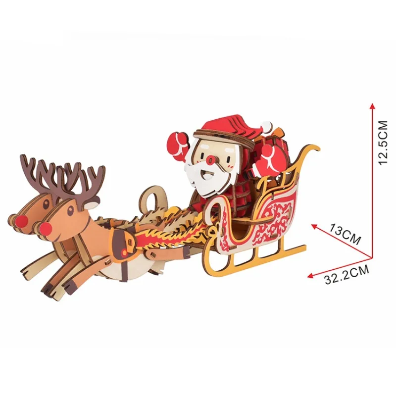 Рождественский набор игрушка сделай сам 3D Деревянный трехмерный пазл лазерная