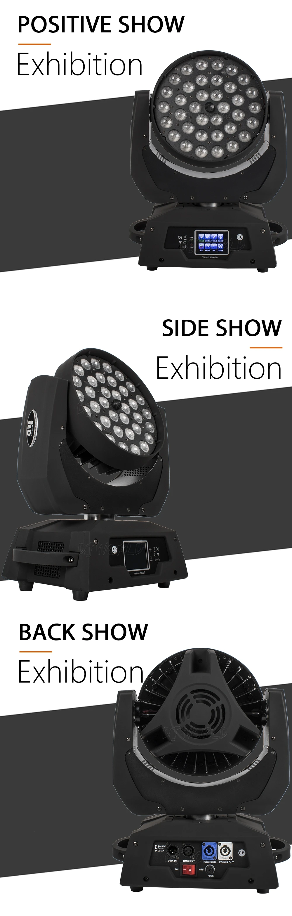 Светодиодный 36x18 Вт RGBWA+ УФ зум перемещение головы 6in1 светодиодный стирка DMX512 Прямая с фабрики Dj диско-сценическое освещение для вечерние обувь для ночного клуба