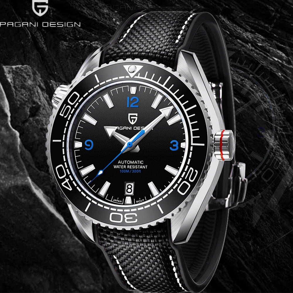 PAGANI DESIGN New Ceramic Bezel Automatic Watch Sports 100M Waterproof Men Mechanical Wristwatches Sapphire Glass Watch for Men