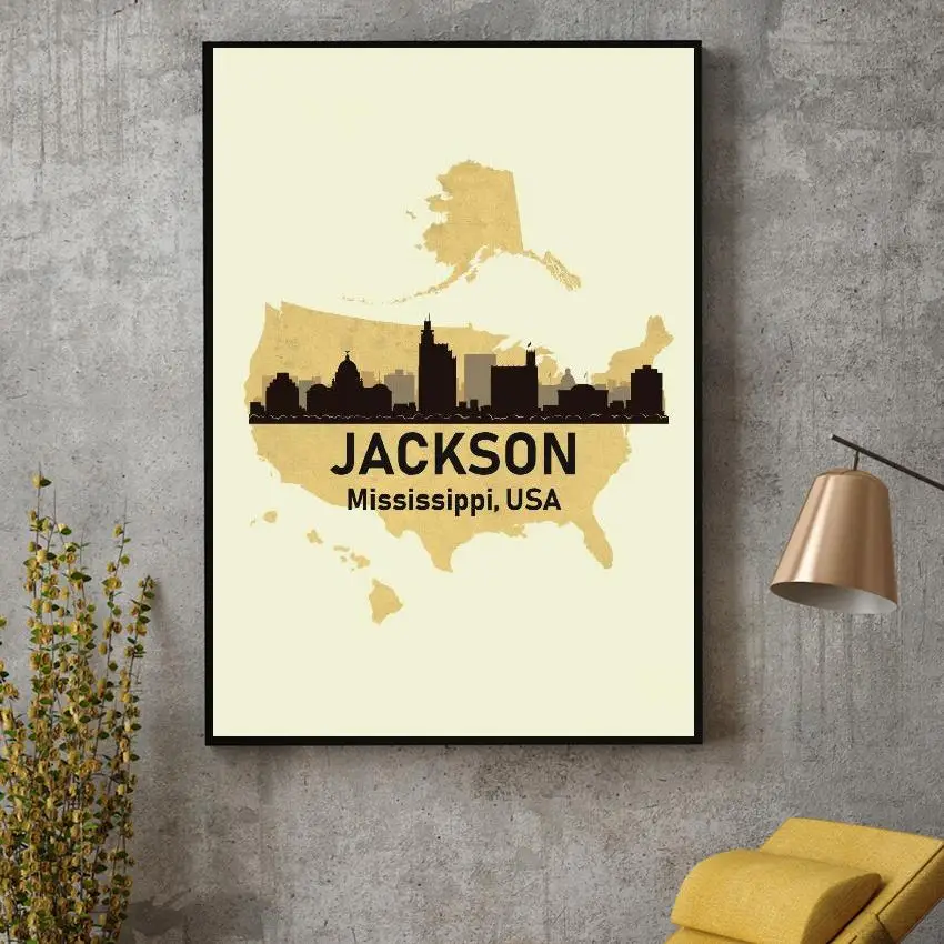 Jackson USA холст печать стеновое искусство постер картина современная спальня