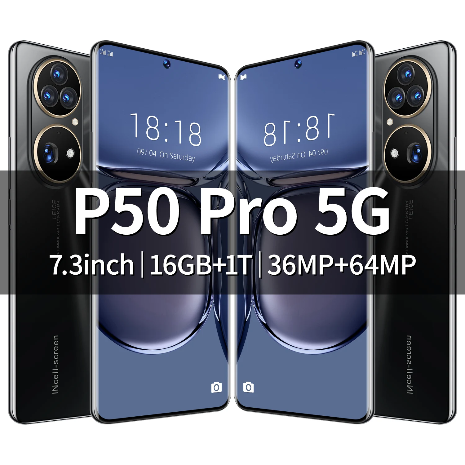 Bonito tel&eacute;fono m&oacute;vil P50 Pro, pantalla de 7,3 pulgadas, reconocimiento facial, Tarjeta SIM Dual, 6800 mAh, 16 + 1T-1