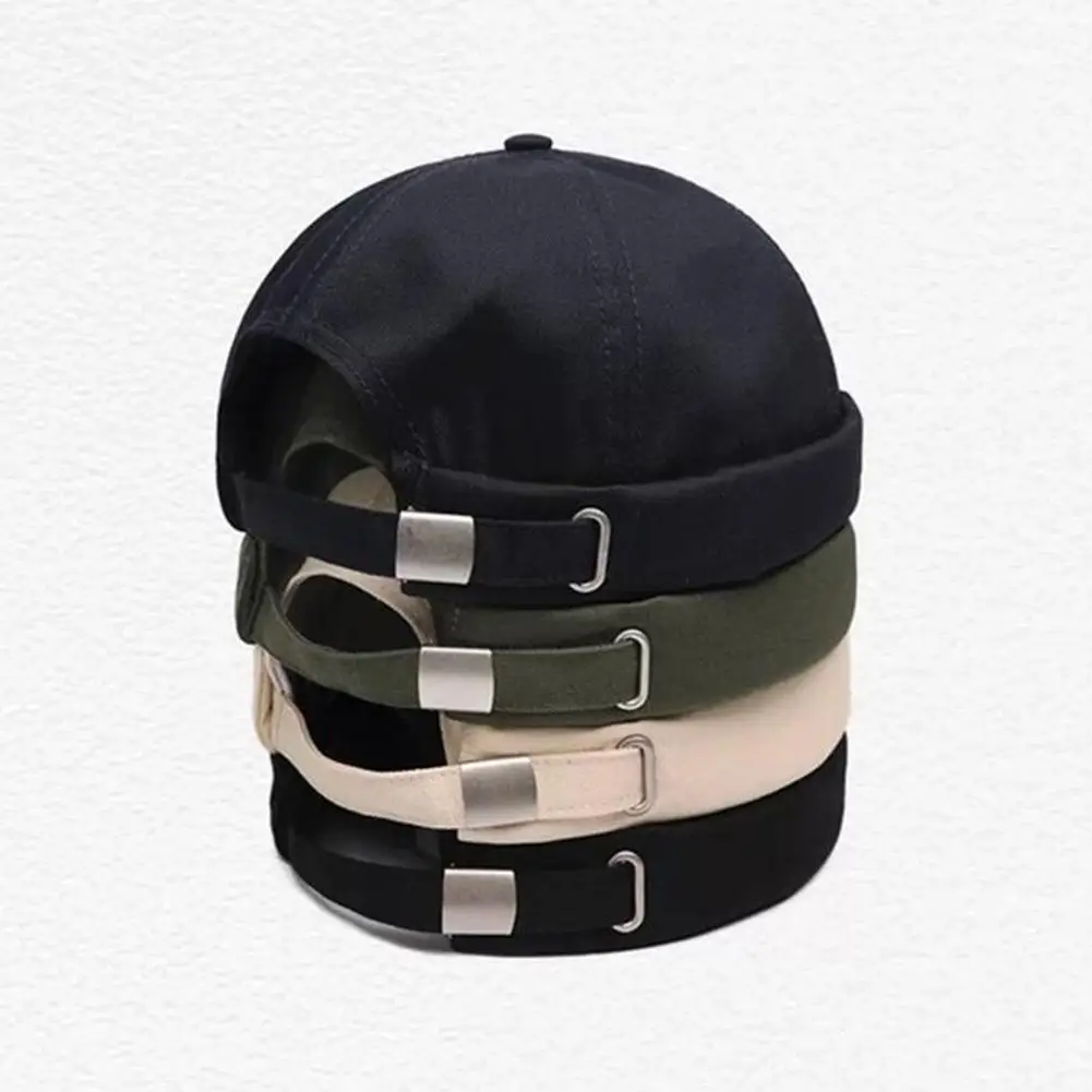 

Men Women Retro Dome Melon Brimless Beanie Cap 6 Casual Panels Hat Color Mechanic Docker Sailor Trendy Cotton Skullca S6A7