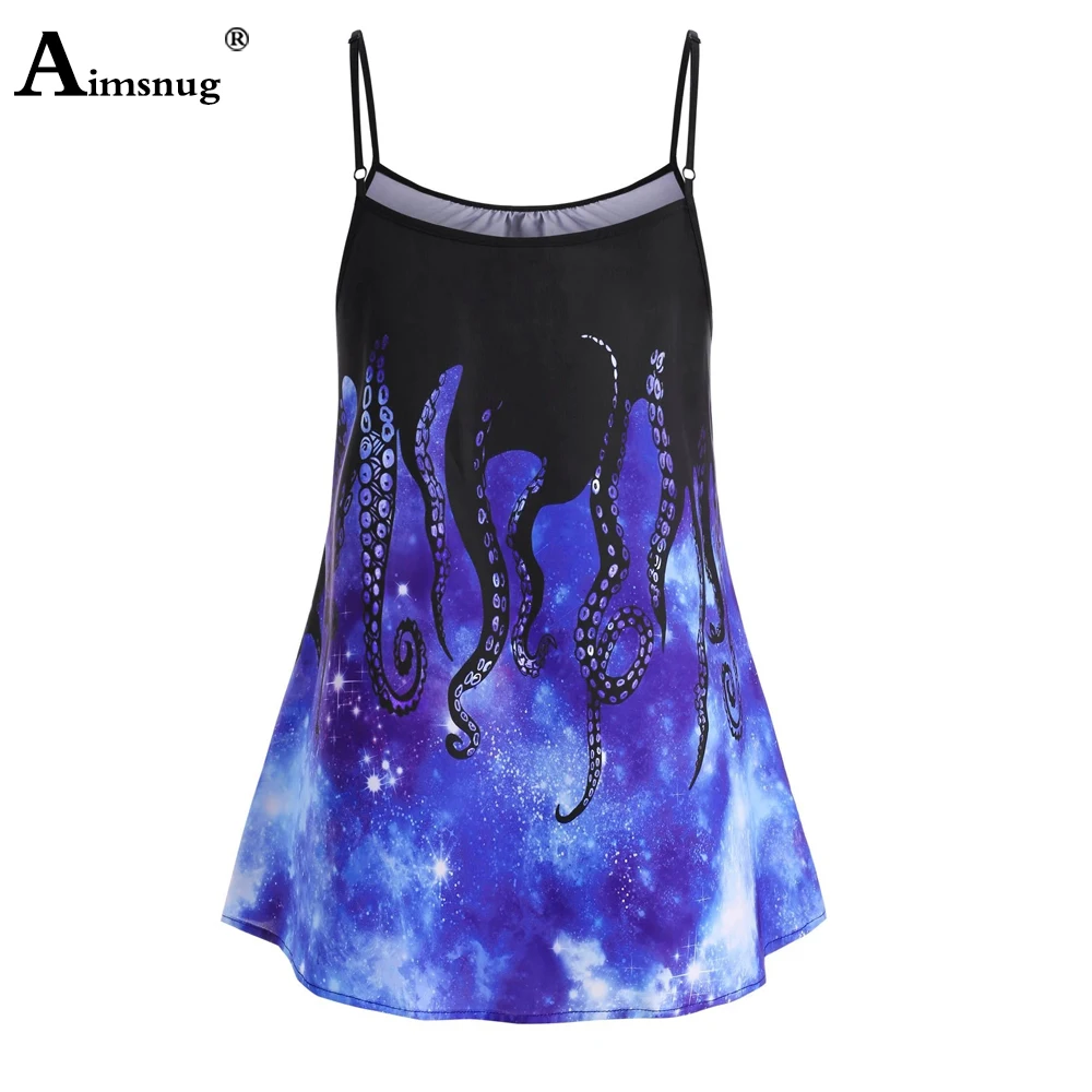 

Женская майка-топ с принтом осьминога, размеры до 5xl