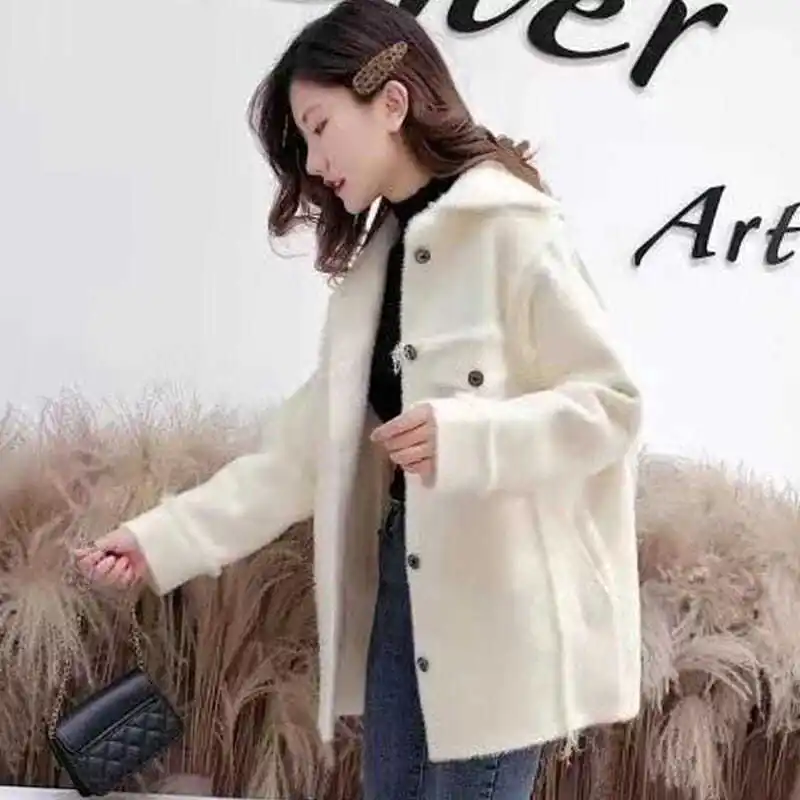 Женский кашемировый вязаный кардиган повседневный Свободный из искусственной