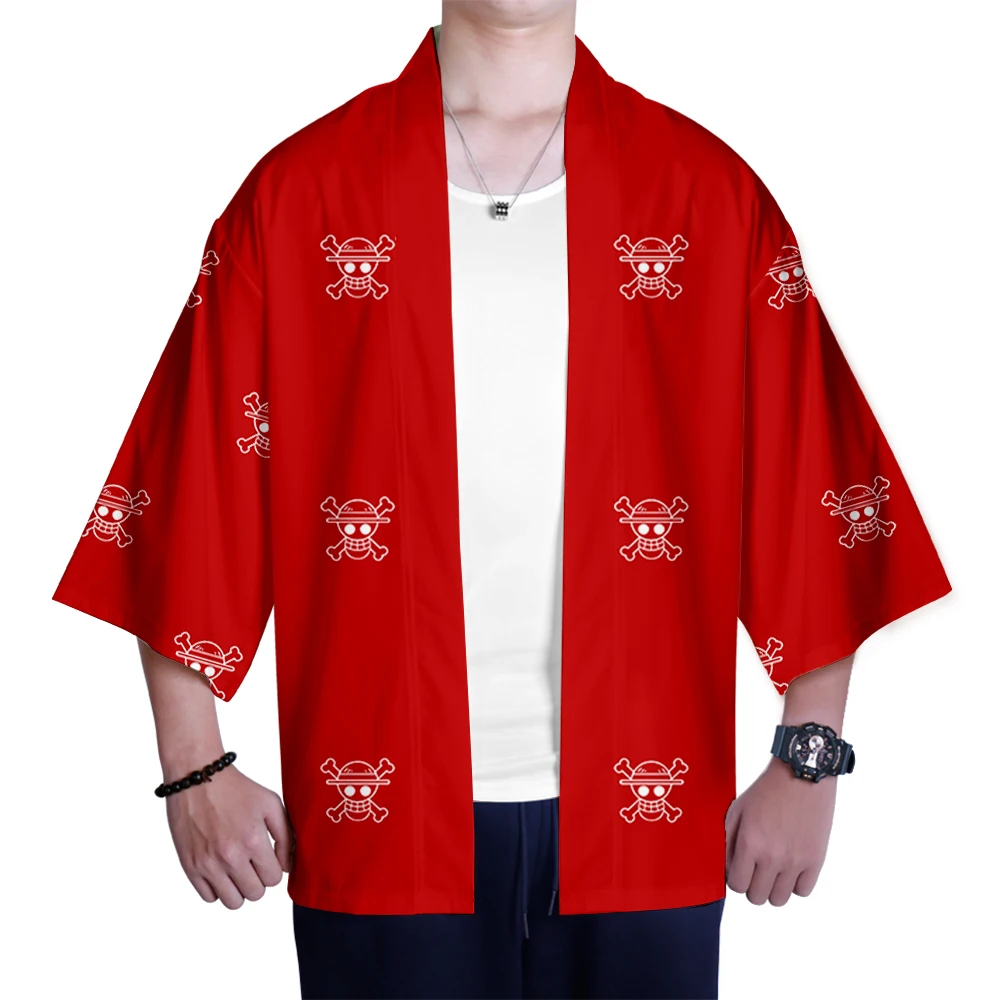 One Piece Japanese Kimono new print Luffy Cardigan Cosplay Shirt Summer Kawai One Piece Kimono cardigan samurai costume clothing