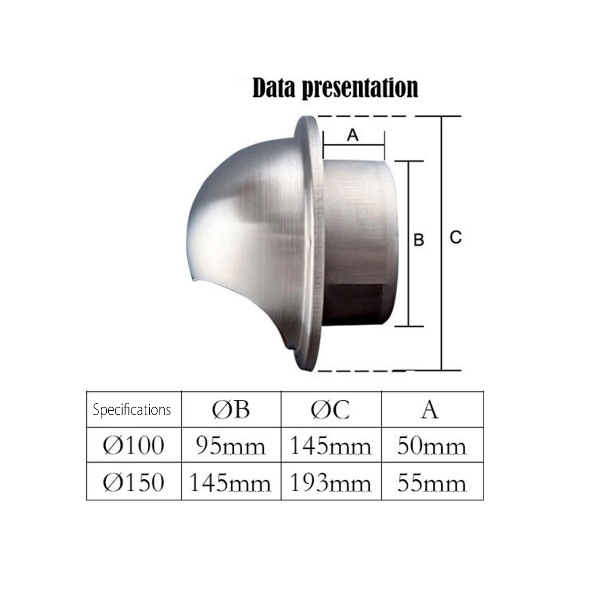 

Stainless Steel Ventilation Exhaust Grille Wall Ceiling Air Vent Grille Ducting Cover Outlet Heating Cooling Waterproof Vent Cap