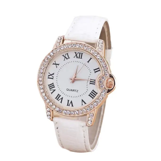 

relogio feminino Womens Ladies Simple Watches Geneva Faux Leather Analog Quartz Wrist clock saat часы женские zegarek damski